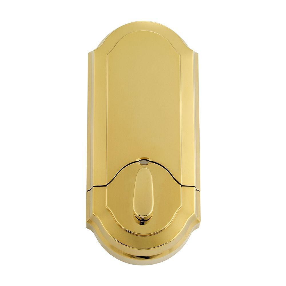 Z-Wave SmartCode Lifetime Polished Brass Single Cylinder Electronic Deadbolt Featuring SmartKey Security - Super Arbor