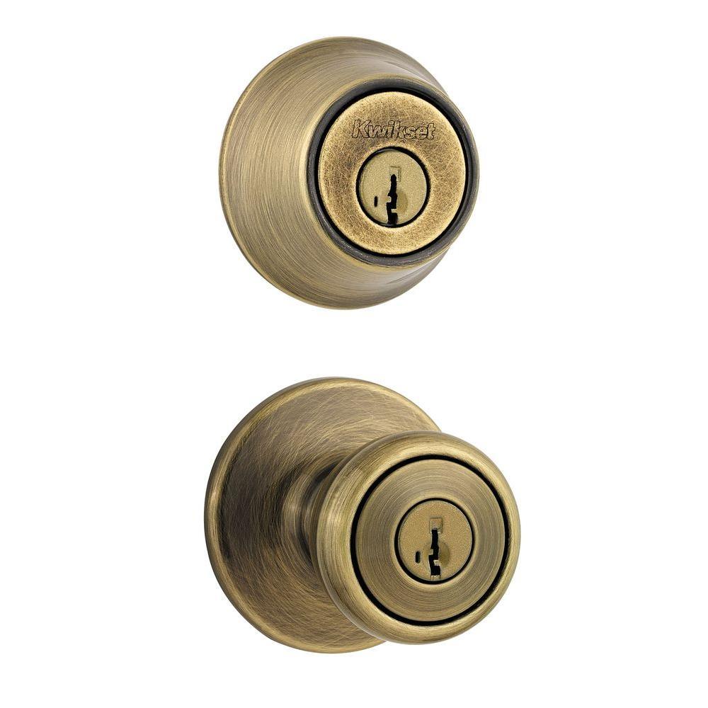 Tylo Satin Nickel Door Knob Combo Pack Featuring SmartKey Security with Microban Antimicrobial Technology - Super Arbor