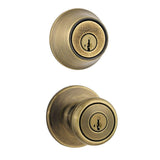 Tylo Satin Nickel Door Knob Combo Pack Featuring SmartKey Security with Microban Antimicrobial Technology - Super Arbor