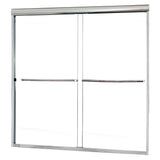 Cove 50 in. to 54 in. x 55 in. Semi-Framed Sliding Bypass Tub/Shower Door in Silver with 1/4 in. Clear Glass - Super Arbor