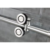 Langham XL 56 - 60 in. x 80 in. Frameless Sliding Shower Door with StarCast Clear Glass in Stainless Steel, Right Hand - Super Arbor