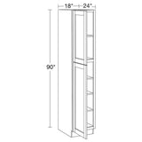 Home Decorators Collection Washington 18 in. W x 24 in. D x 90 in. H Assembled Plywood Pantry Kitchen Cabinet in Valiant Onyx with Soft Close LH