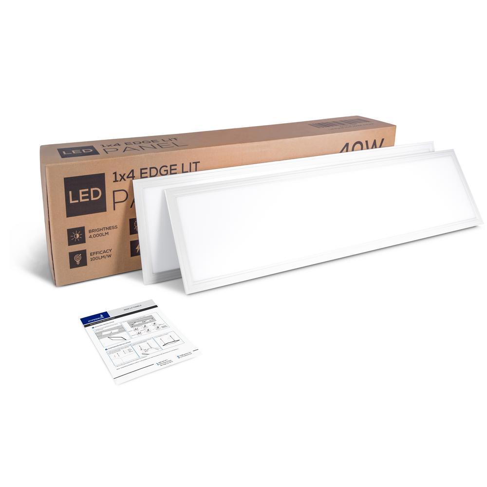 1 ft. x 4 ft. White Integrated LED Dimmable Edge Lit Panel, 4000K (4-Pack)