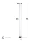 34-1/4 in. (870 mm) Black Adjustable Table Leg - Super Arbor