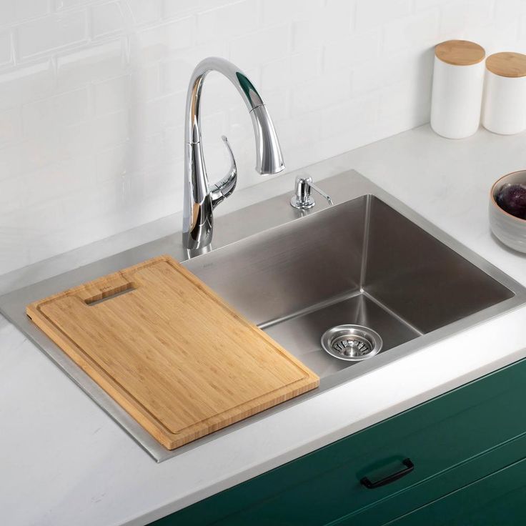 19.5 in. x 12 in. Rectangle Organic Solid Bamboo Cutting Board for Kitchen Sink