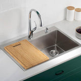 19.5 in. x 12 in. Rectangle Organic Solid Bamboo Cutting Board for Kitchen Sink