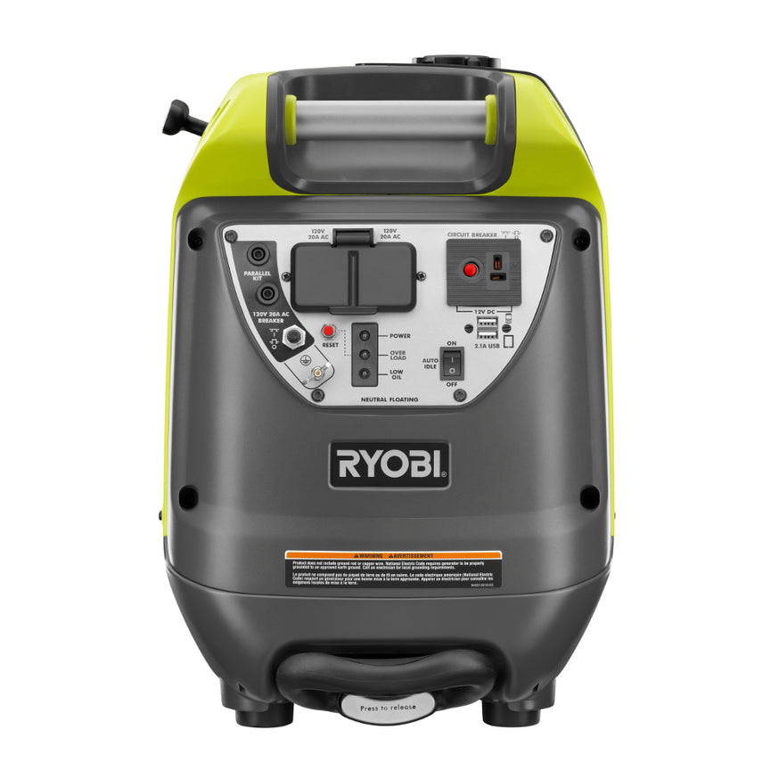 RYOBI 2,000-Watt Gray Gasoline Powered Digital Inverter Generator