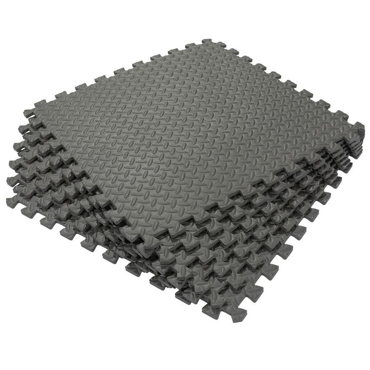 Ottomanson Multi-Purpose Black 24 in. x 24 in. EVA Foam Interlocking Anti-Fatigue Exercise Tile Mat (6-Pack)