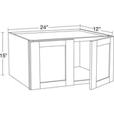Home Decorators Collection Washington 24 in. W x 12 in. D x 15 in. H Assembled Plywood Wall Kitchen Cabinet in Valiant Onyx with Soft Close Door