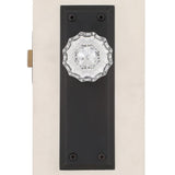 New York Plate 2-3/8 in. Backset Oil-Rubbed Bronze Privacy Bed/Bath Crystal Glass Door Knob - Super Arbor