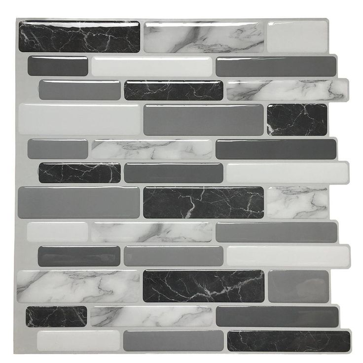 Art3d Marble Gray 12 in. x 12 in. Peel and Stick Wall Tile Backsplash (6-Pack)
