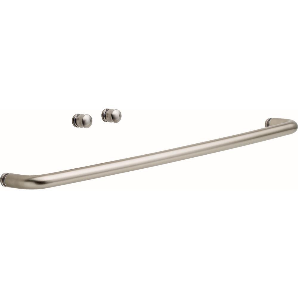 Simplicity 60 x 58-3/4 in. Frameless Contemporary Sliding Bathtub Door in Nickel with Rain Glass - Super Arbor