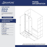 Aqua Fold 33.5 in. x 72 in. Semi-Frameless Hinged Shower Door in Chrome - Super Arbor