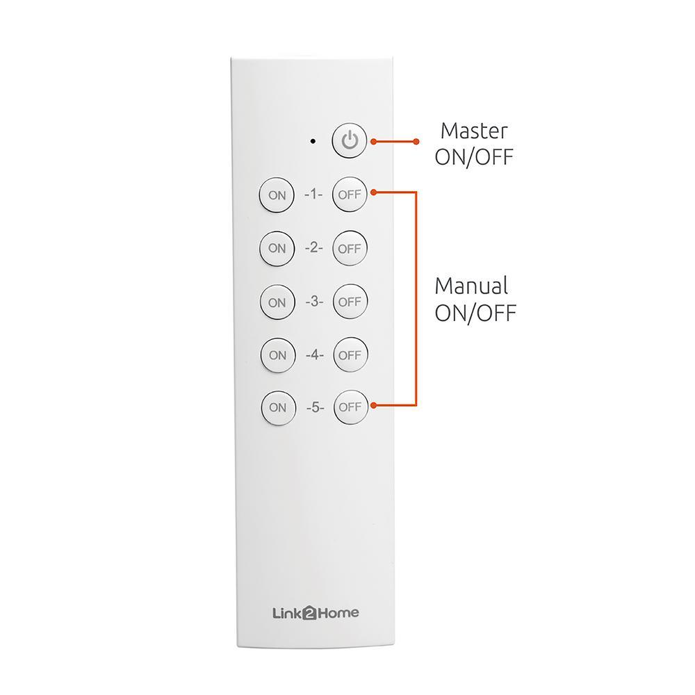 Wireless Indoor Remote Control Outlet Switch with 5 RCVs and 2 Remotes - Super Arbor