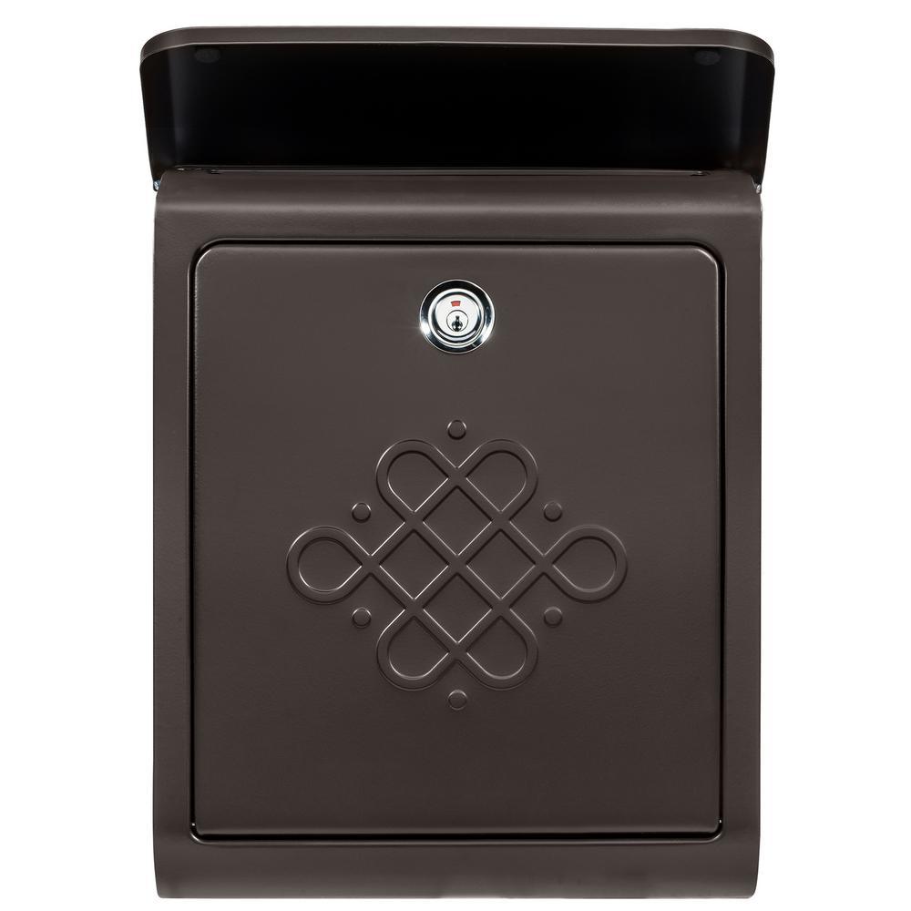 Bordeaux Locking Rubbed Bronze Wall Mount Mailbox - Super Arbor