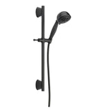 5-Spray Patterns 4.13 in. Wall-Mount Handheld Shower Head with Slide Bar and H2Okinetic Technology in Matte Black - Super Arbor