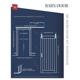 36 in. x 84 in. Iron Age Gray MDF Frosted Glass 1 Lite Design Sliding Barn Door with Rustic Hardware Kit - Super Arbor