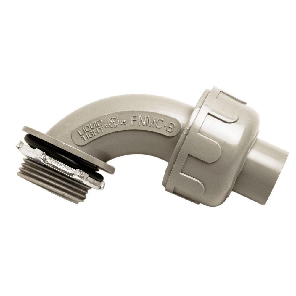 1/2 in. Liquidtight NM 90-Degree PVC Conduit Fitting Connector (5-Pack) - Super Arbor