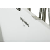 67 in. Acrylic Center Drain Rectangle Flat Bottom Freestanding Bathtub in White - Super Arbor