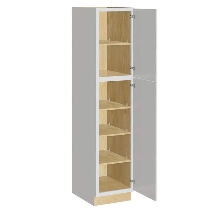 Home Decorators Collection Grayson 18 in. W x 24 in. D x 84 in. H Assembled Plywood Pantry Kitchen Cabinet in Pacific White with Soft Close RH