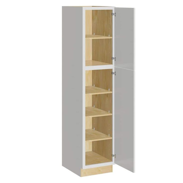 Home Decorators Collection Grayson 18 in. W x 24 in. D x 90 in. H Assembled Plywood Pantry Kitchen Cabinet in Pacific White with Soft Close RH
