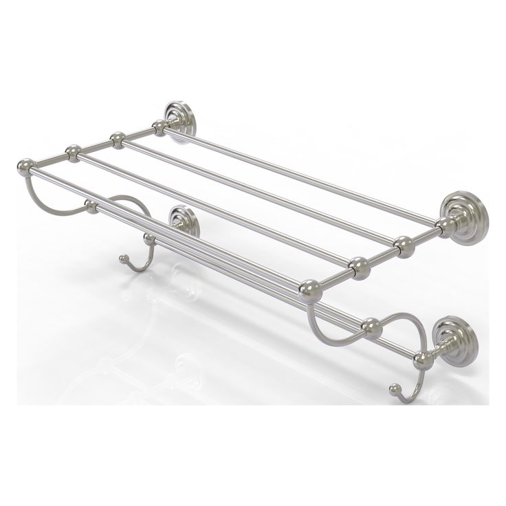 Allied Brass Prestige Que New Collection 24-in Train Rack Towel Shelf in Satin Nickel
