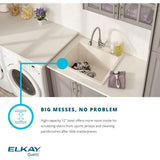 Quartz Classic Perfect Drain Drop-In 25 in. Laundry Sink in White - Super Arbor