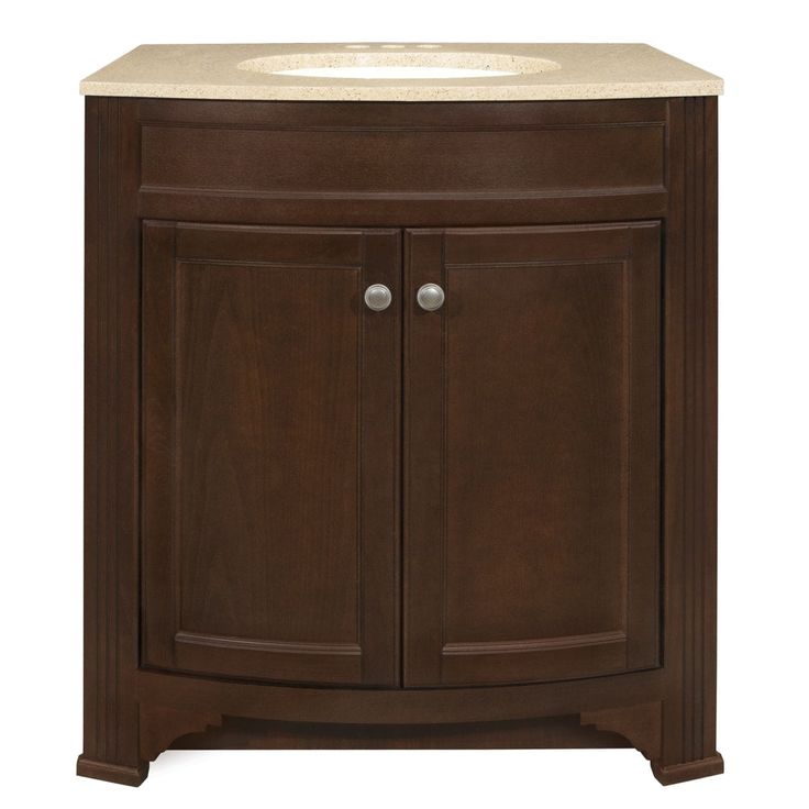 Style Selections Delyse 30-in Auburn Single Sink Bathroom Vanity with Cappuccino Solid Surface Top