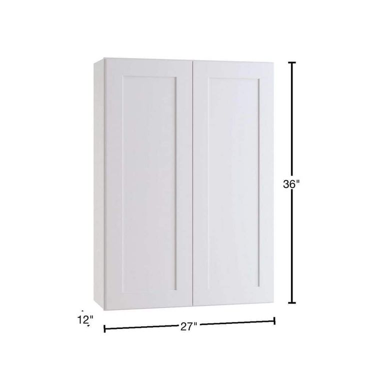 Home Decorators Collection Newport 27 in. W x 12 in. D x 36 in. H Assembled Plywood Wall Kitchen Cabinet in Pacific White with Soft Close
