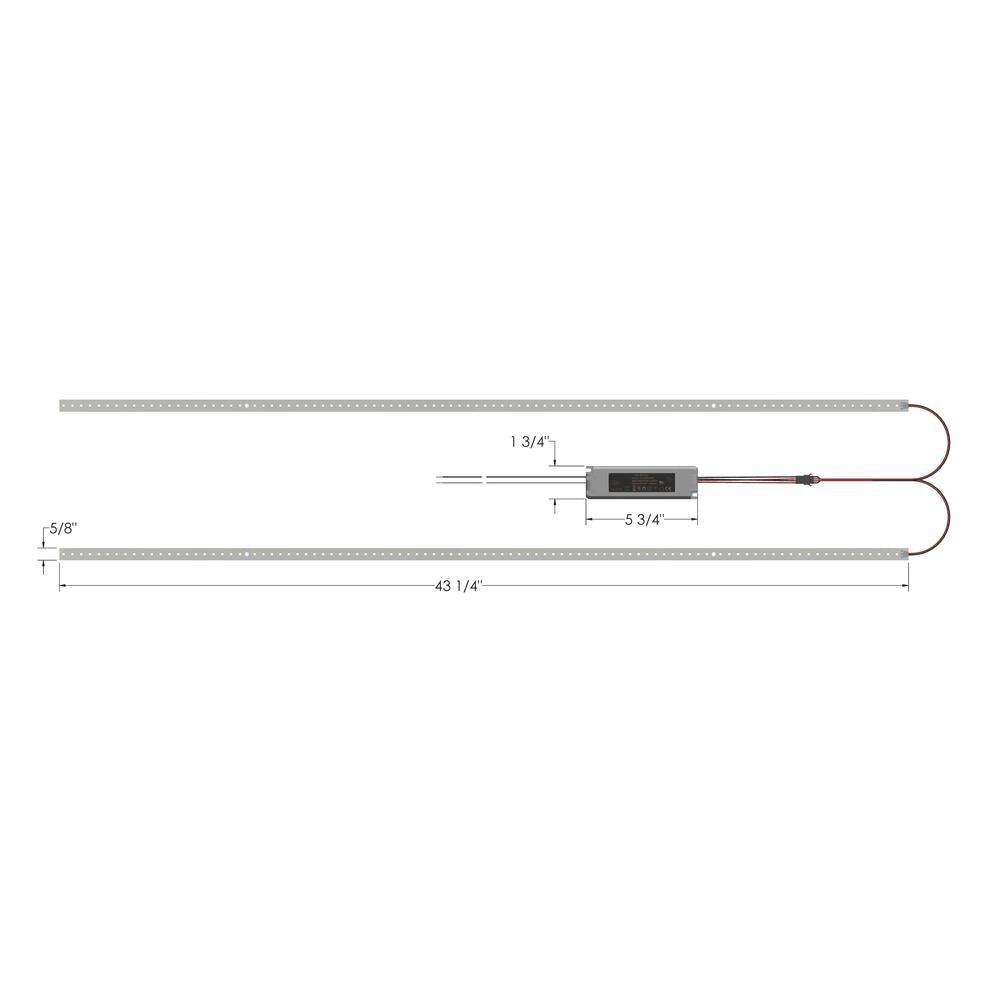 RKS 4 ft. 118-Watt Equivalent Integrated LED White Magnetic Strip Retrofit Kit 5000K (4-Pack) - Super Arbor