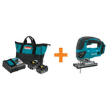 18-Volt LXT 4.0 Ah Battery and Rapid Optimum Charger Starter Pack with Bonus 18-Volt LXT Cordless Jig Saw (Tool-Only) - Super Arbor