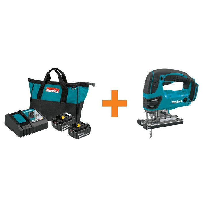 18-Volt LXT 4.0 Ah Battery and Rapid Optimum Charger Starter Pack with Bonus 18-Volt LXT Cordless Jig Saw (Tool-Only) - Super Arbor