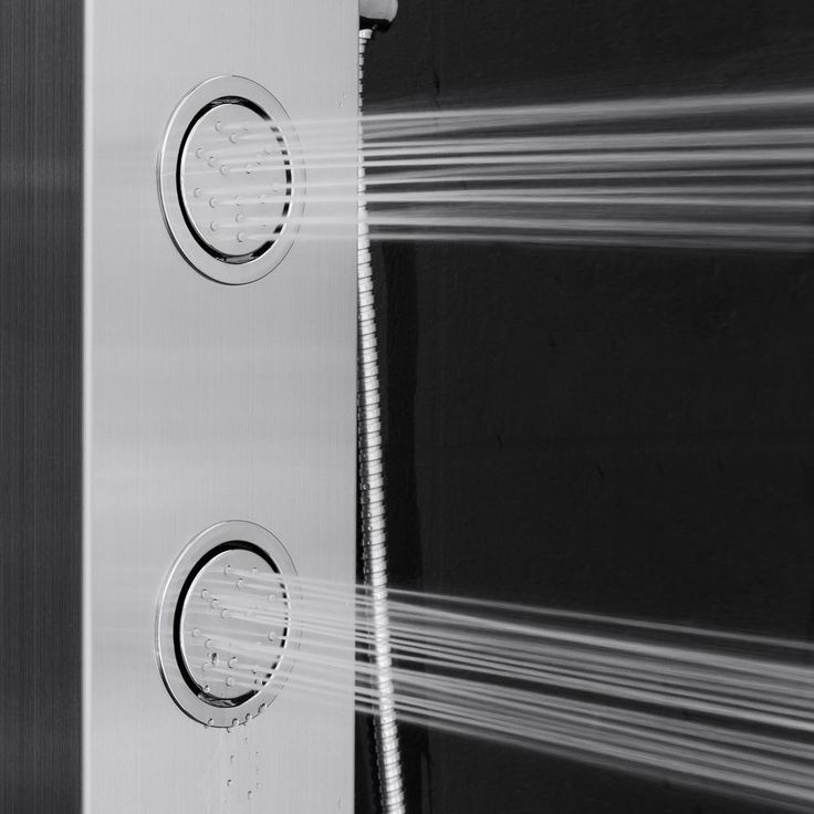 39 in. 2-Jet Easy Connect Shower Panel System in Stainless Steel with Rainfall Waterfall Shower Head and Shower Wand