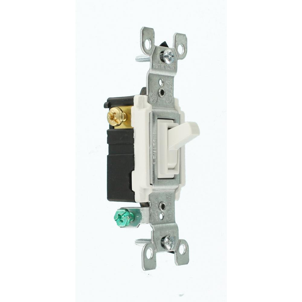 15 Amp 3-Way Toggle Switch, White (6-Pack) - Super Arbor