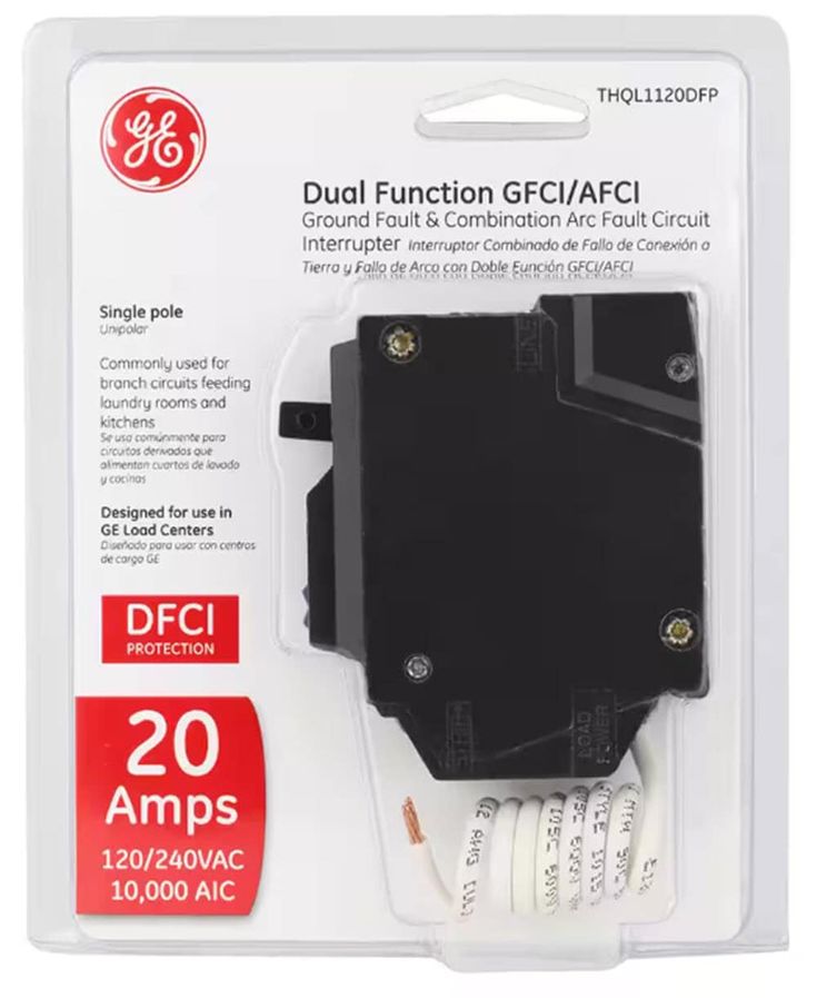 GE Q-Line THQL 20-Amp 1-Pole Dual Function AFCI/GFCI Circuit Breaker