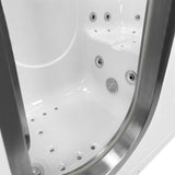 Deluxe 55 in. Acrylic Walk-In Whirlpool and Air Bath Bathtub in White, Fast Fill Faucet Set, LHS 2 in. Dual Drain - Super Arbor