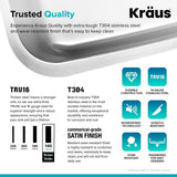 Premier Undermount Stainless Steel 32 in. 16-Gauge 50/50 Double Bowl Kitchen Sink - Super Arbor