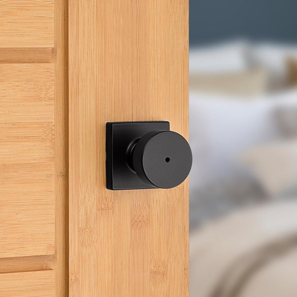 Pismo Square Matte Black Bed/Bath Door Knob - Super Arbor