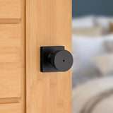 Pismo Square Matte Black Bed/Bath Door Knob - Super Arbor