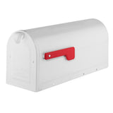 MB2 Post Mount Mailbox Black with Red Flag - Super Arbor