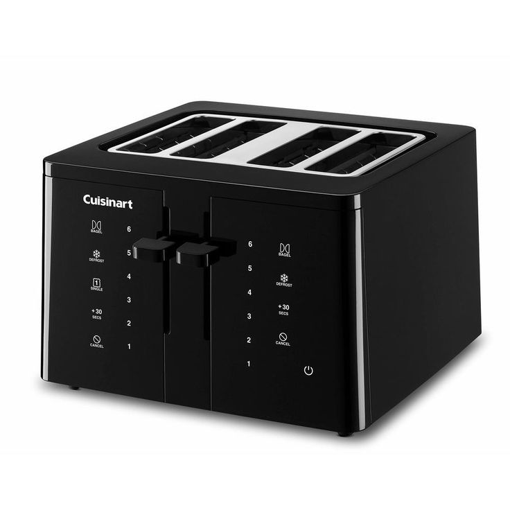 Touchscreen 4-Slice Black Wide Slot Toaster