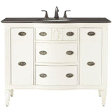 Wellington 44 in. W x 22 in. D Bath Vanity in Ivory with Granite Vanity Top in Black with White Sink