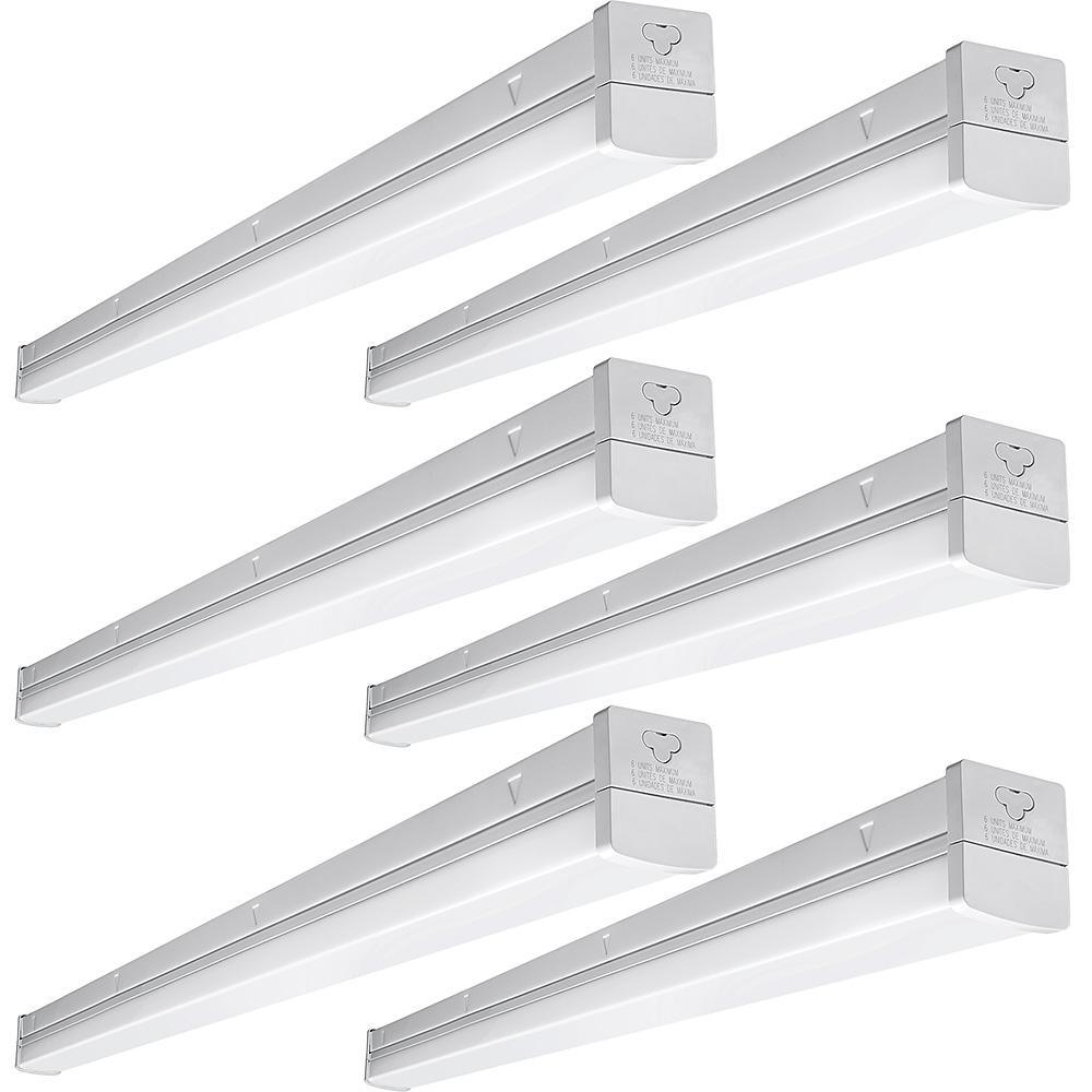 4 ft. 100-Watt Equivalent Integrated LED White Strip Light Fixture 5000K Linkable High Output 5000 Lumens Dimmable - Super Arbor