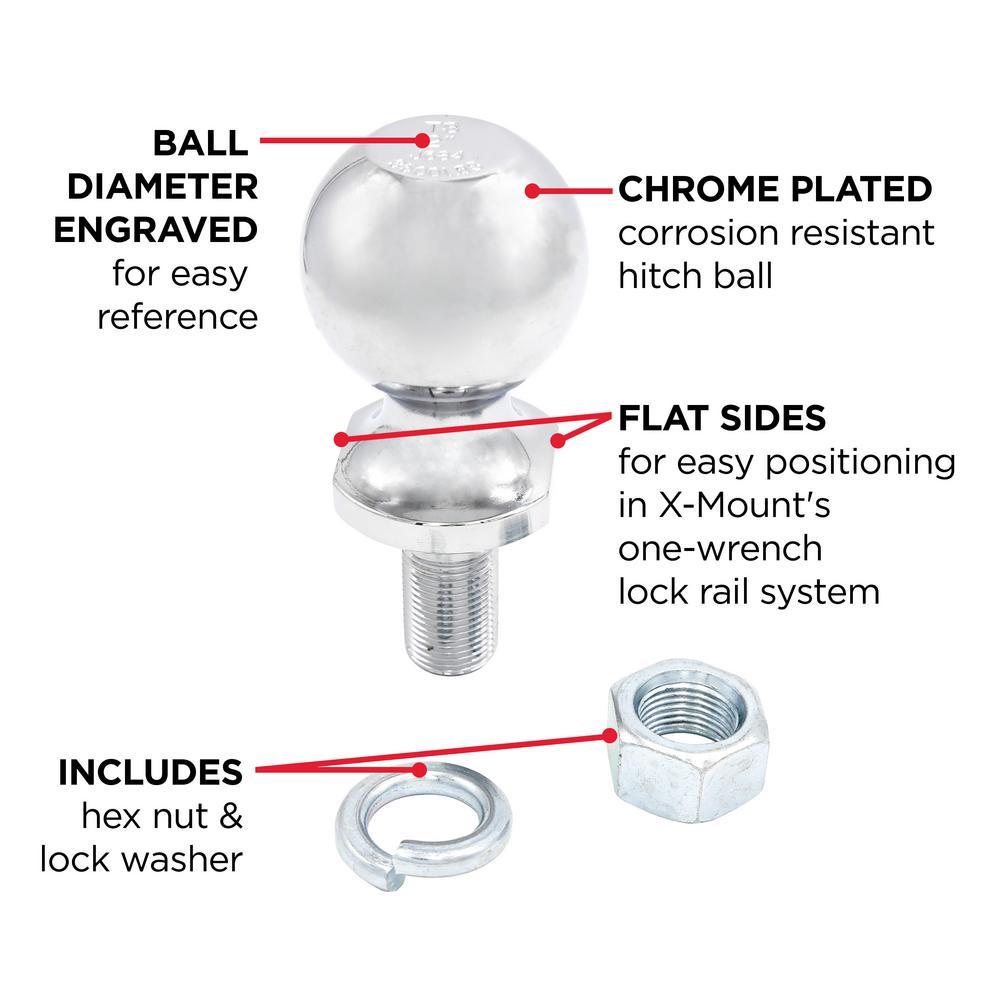 TowSmart 2 in. Chrome Hitch Ball - Super Arbor