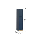 Home Decorators Collection Washington Vessel Blue Plywood Shaker Assembled Utility Pantry Kitchen Cabinet Soft Close 18 in W x 24 in D x 90 in H