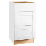 Shaker Assembled 18x34.5x24 in. Drawer Base Kitchen Cabinet with Ball-Bearing Drawer Glides in Satin White