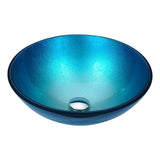 Posh Series Deco-Glass Vessel Sink in Coral Blue - Super Arbor