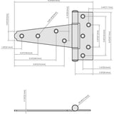 Everbilt 10 in. x 6-1/2 in. Zinc-Plated Gate Tee Hinge
