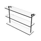 22 in. Triple Tiered Glass Shelf in Satin Nickel - Super Arbor