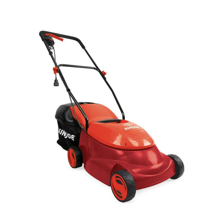 Sun Joe 14 in. 12 Amp Electric Walk Behind Push Lawn Mower, Red